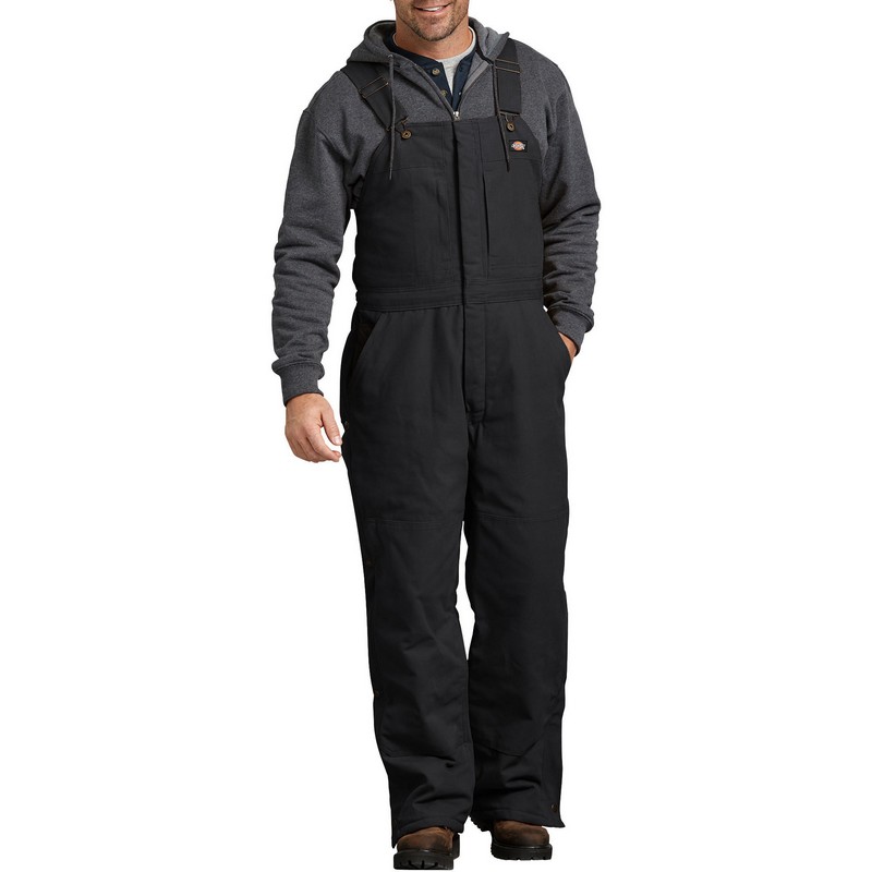 Dickies Sanded Duck Insulated Bib Overalls Black Arvada Army Navy Surplus 